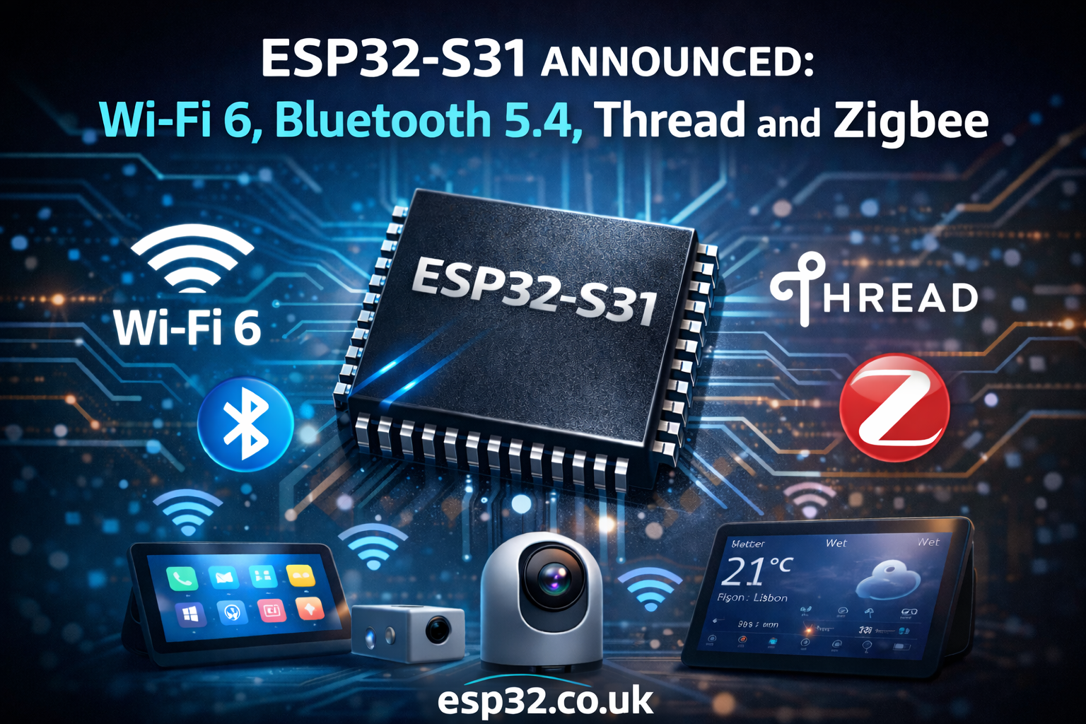 ESP32-S31 Announced: Wi-Fi 6, Bluetooth 5.4, Thread and Zigbee