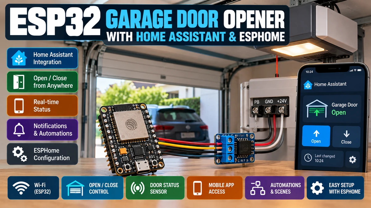esp32 garage door opener home assistant esphome