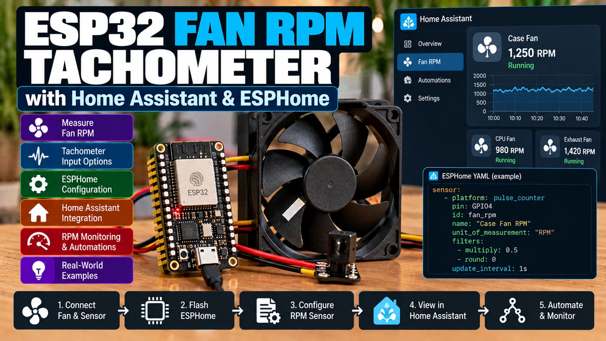 esp32 fan rpm tachometer home assistant esphome