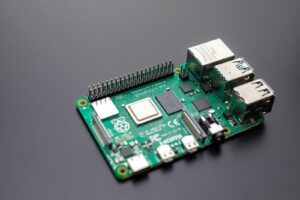 Close-up of a Raspberry Pi board, illustrating Home Assistant OS 18.4 hardware