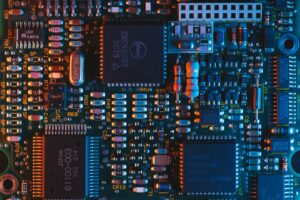 Close-up of a generic printed circuit board, used as an illustrative image for Arduino VENTUNO Q pricing news